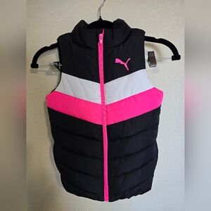Puma Black and Pink Colorblock Vest